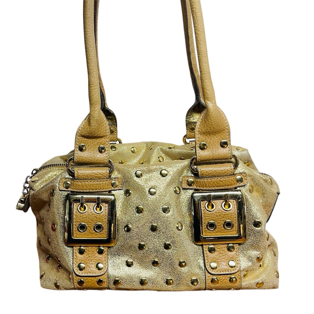 Kathy Ireland Gold with Silver Gold Tone Accents Fashion Purse Bag